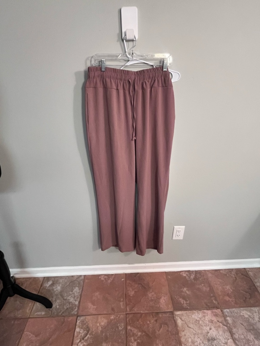 Coco + Carmen Relaxed Wide-Leg Drawstring Pants in Dusty Rose